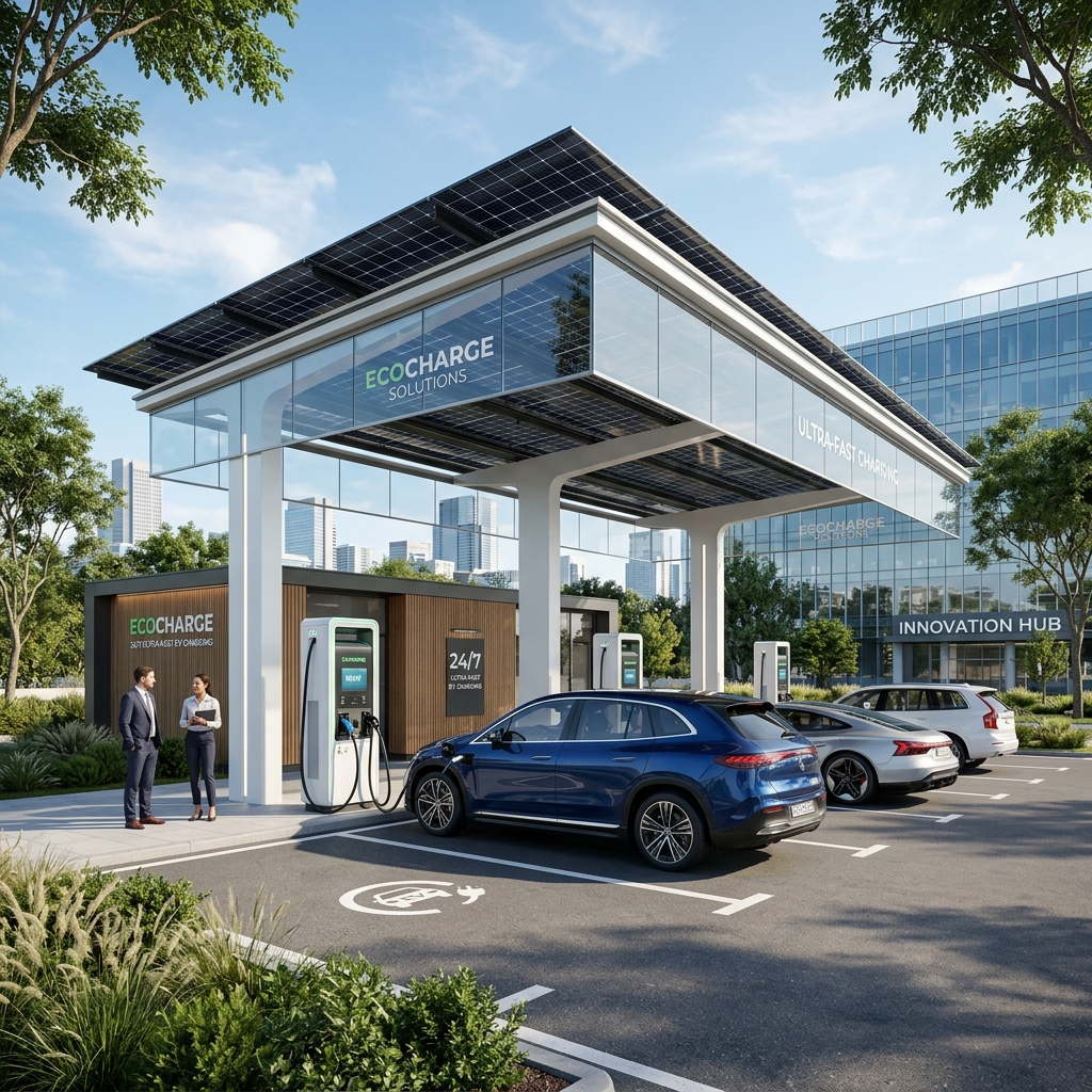 Futuristic EV Charging Station rendering by Sinexcel Pakistan